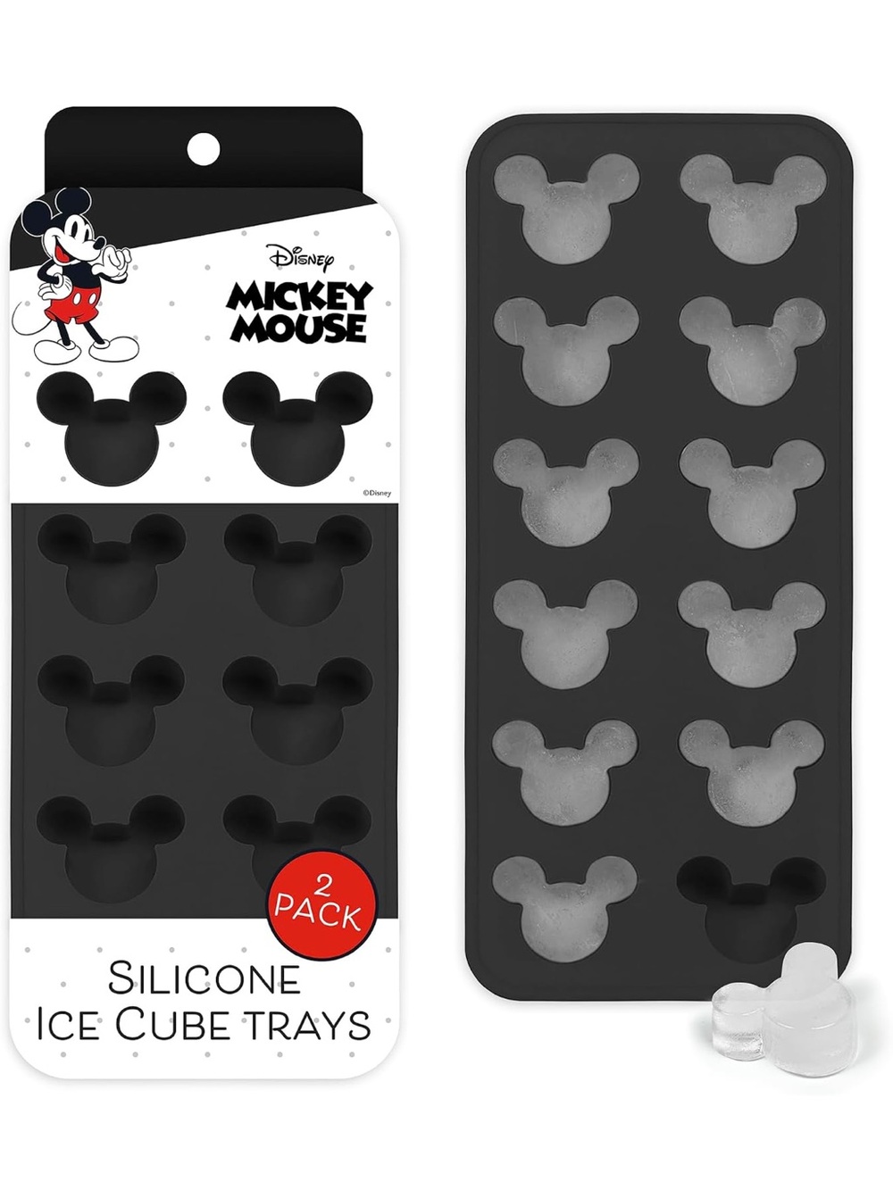 Disney Black Mickey Mouse Silicone Mold Trays (2 Pack)